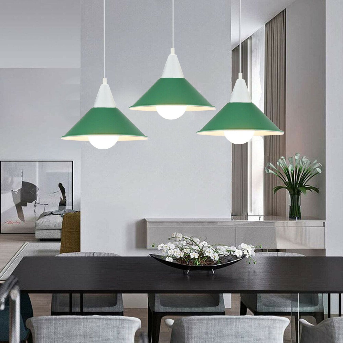 3 Head Modern Chandelier Pendant Light Shade Colour Ceiling Pendant