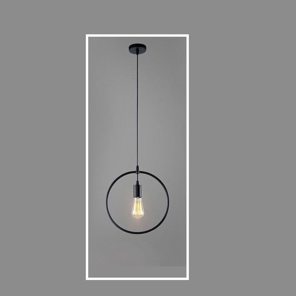 Circle shape Round black Pendant Bulb Holder Metal