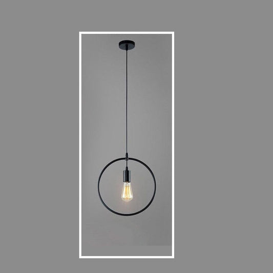 Circle shape Round black Pendant Bulb Holder Metal