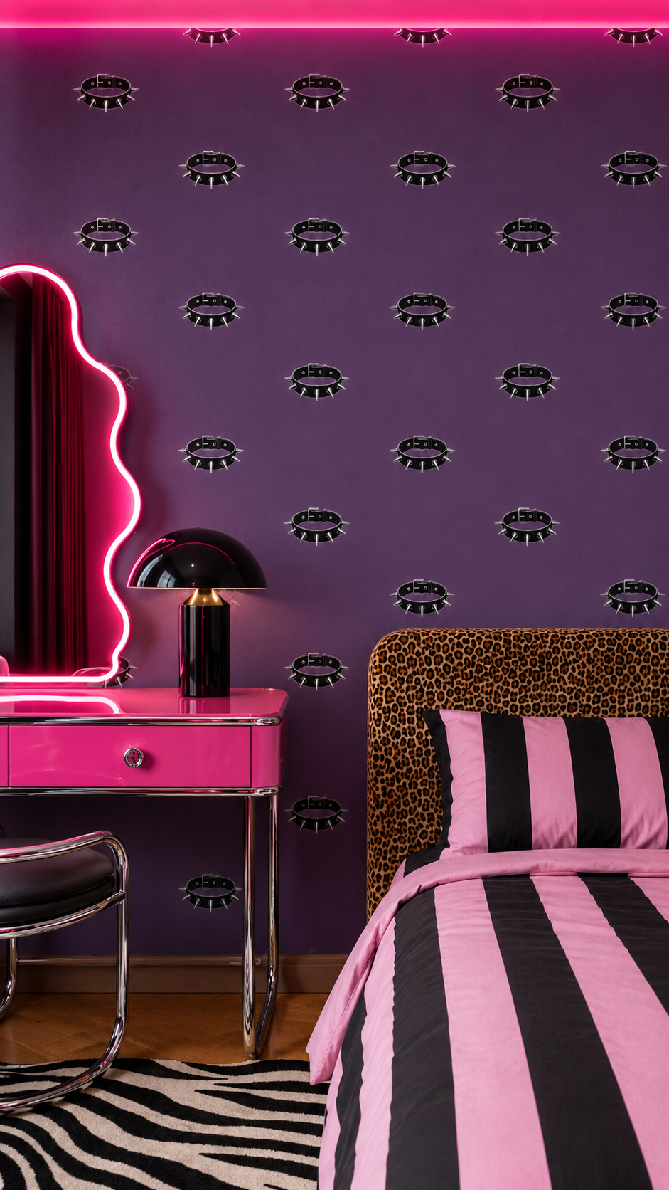 Rebel Riot - Studded Choker - Signiture Wallpaper - Plum