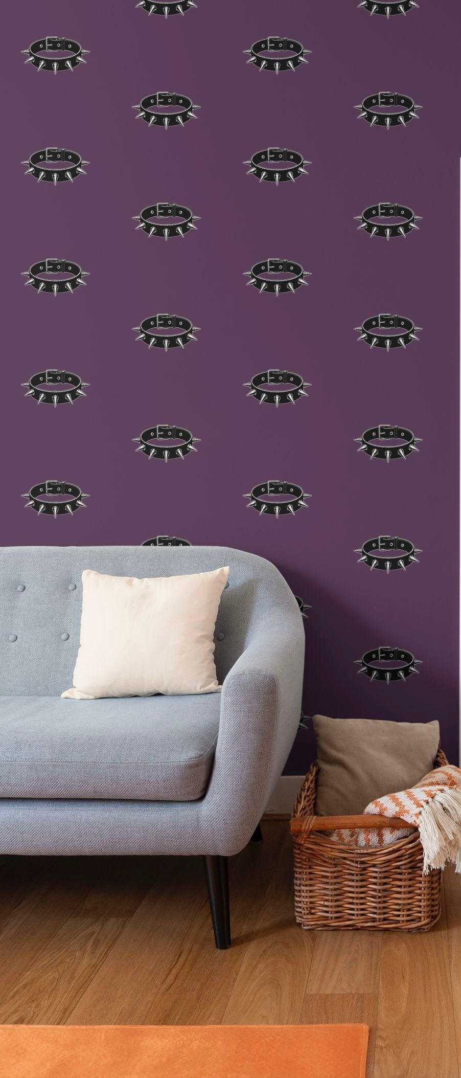 Rebel Riot - Studded Choker - Signiture Wallpaper - Plum
