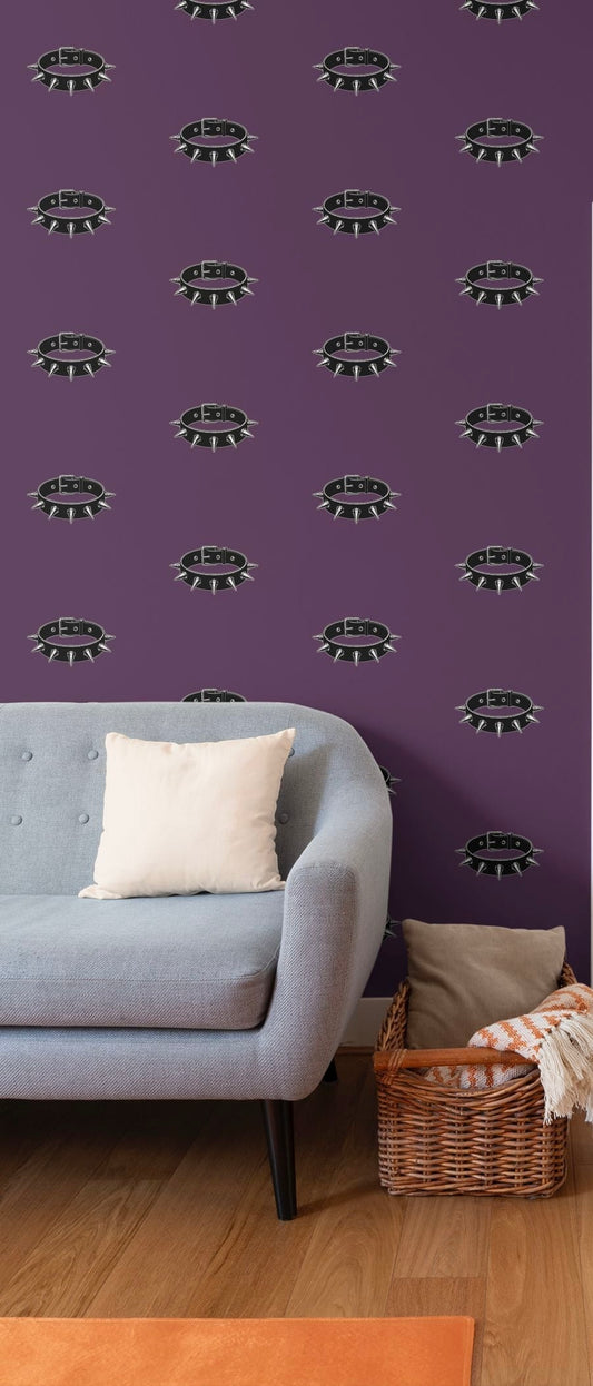 Rebel Riot - Studded Choker - Signiture Wallpaper - Plum