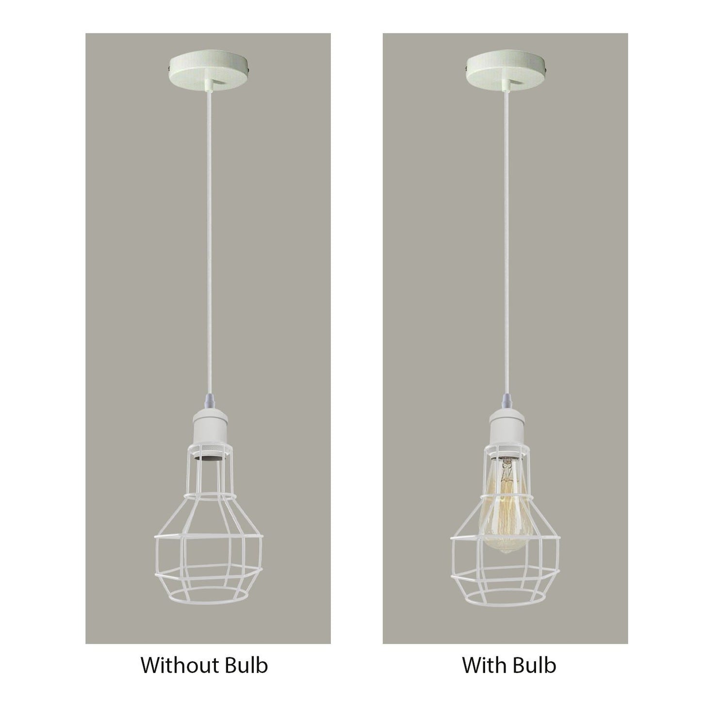 Driftline White Wire Cage Ceiling Lights