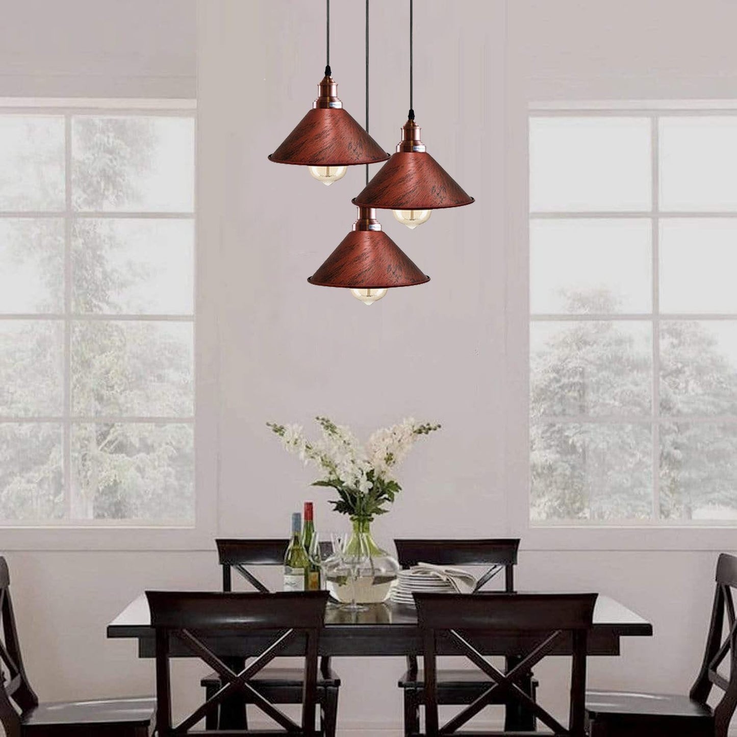 3 Pendant Light Fixture Brass Over the Kitchen Island