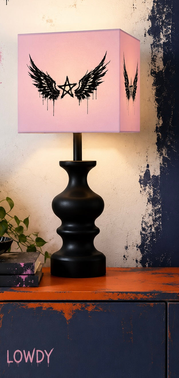 Rebel Riot - Star Wings - Square Lamp Shade - Blush