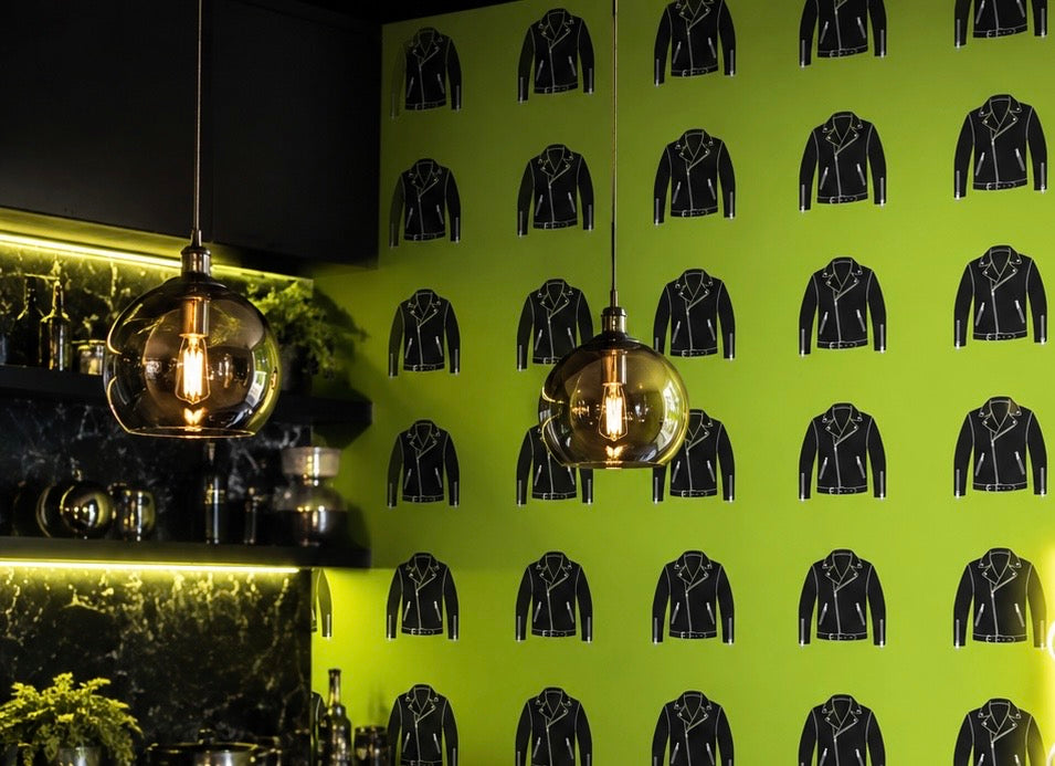 Rebel Riot - Leather Jacket - Wallpaper - Acid Green