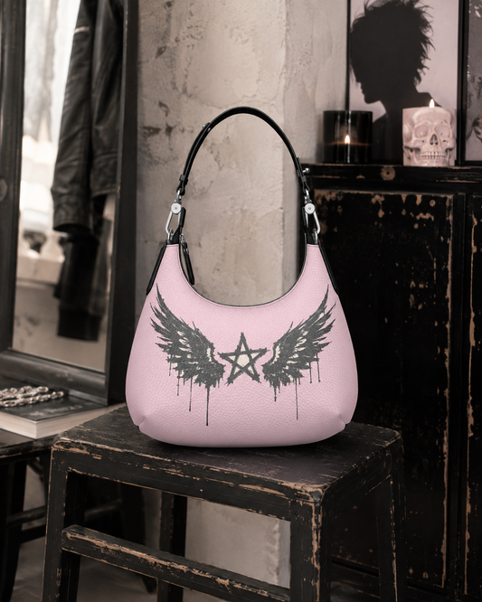 Rebel Riot - Star Wings - Leather Handbag - Blush