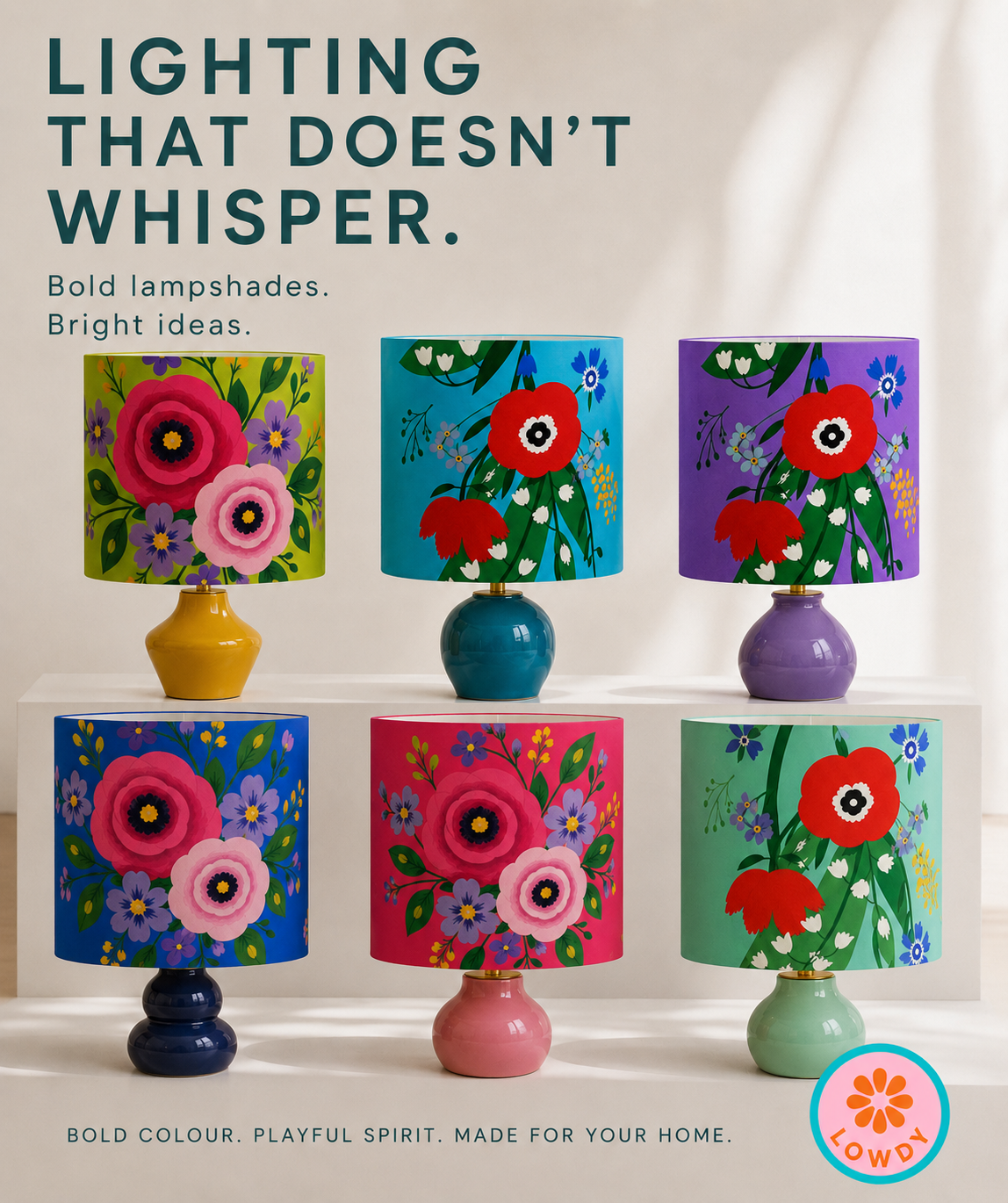 Posy Riot - Rose Eleanor - Lampshade - Bold - Apple