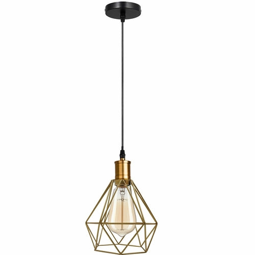 Modern Diamond Cage Pendant Light Fitting Geometric Wire Cage