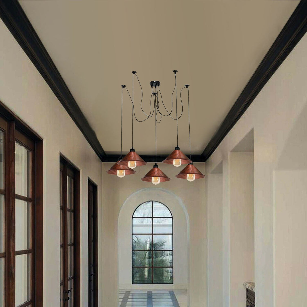 5 & 8 Light Industrial Spider Pendant