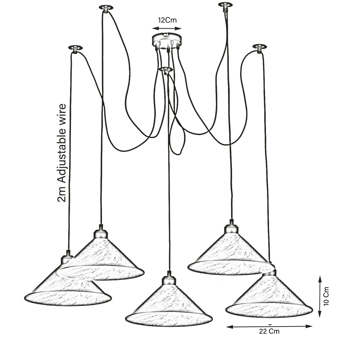 5 & 8 Light Industrial Spider Pendant