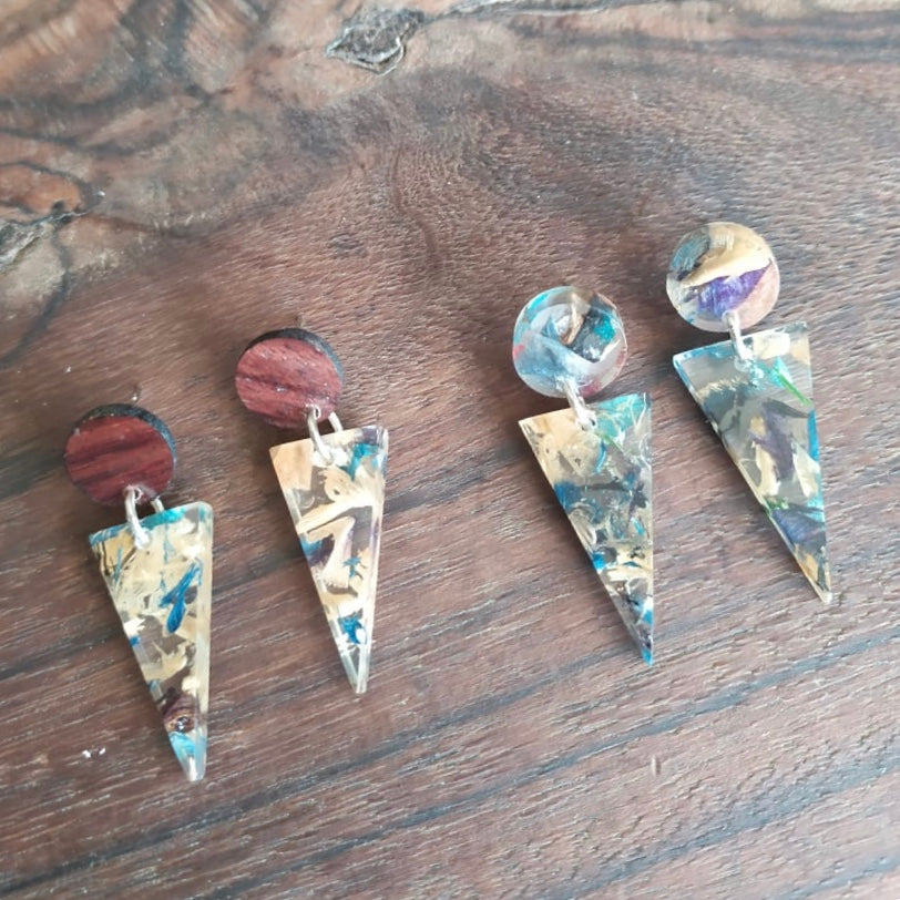 Shari Recycled Skateboard Resin Earrings product view