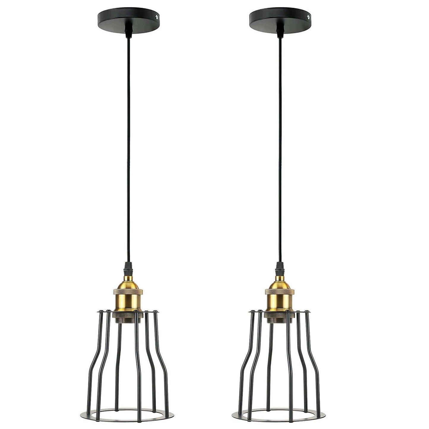 Black Cage Pendant Light | 2 Pack ~3562