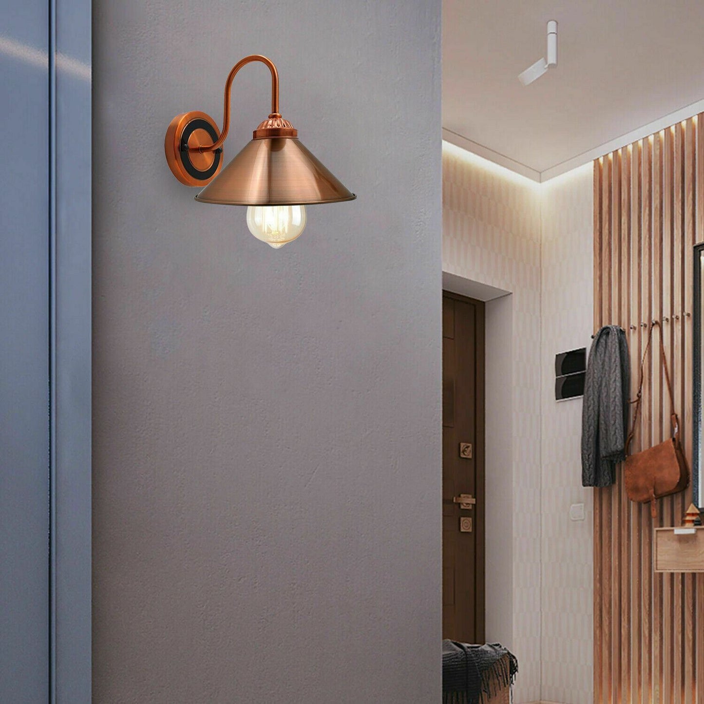 Modern E27 Solid Copper Metal Wall Light Lamp Sconce Light