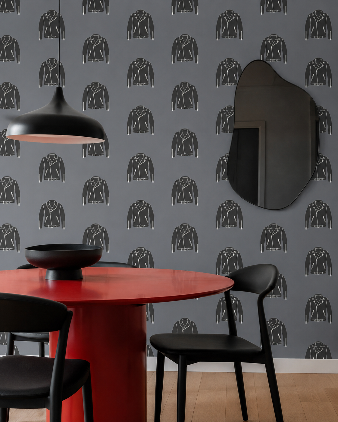 Rebel Riot - Leather Jacket -  Signature Wallpaper - Grey