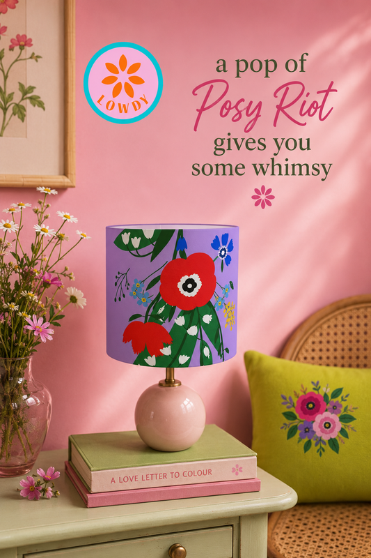 Posy Riot - Poppy Ardevora - Lampshade - Bold - Lush Lilac