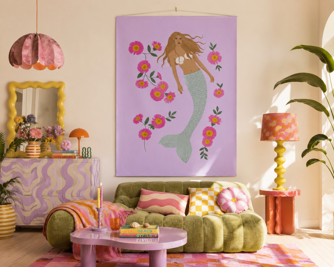 Senara - Fabric Wall Hanging - Sea Pearl