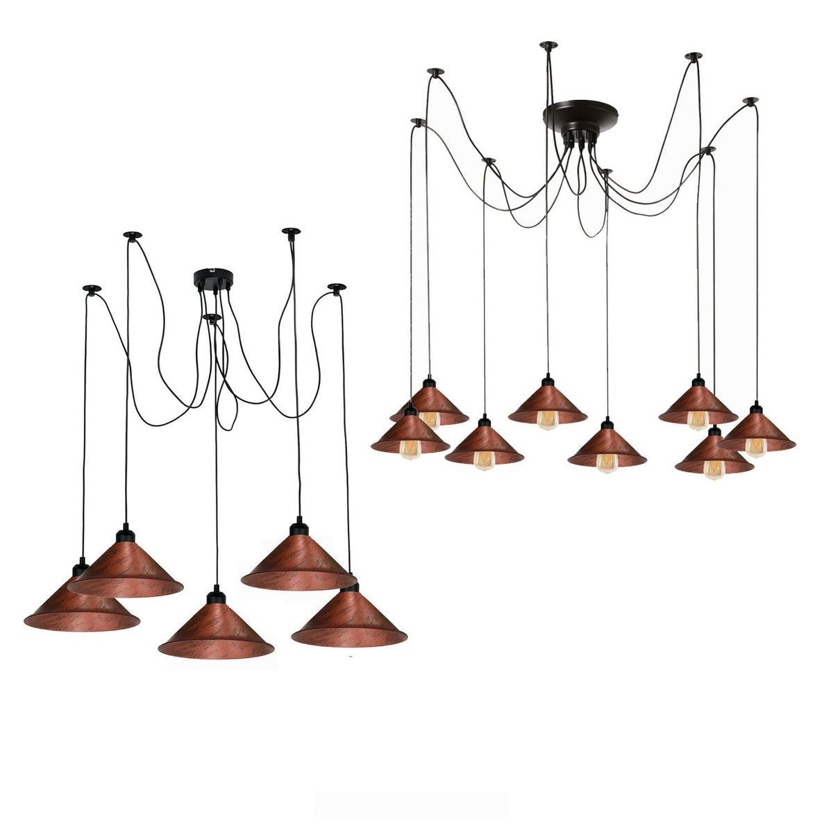 5 & 8 Light Industrial Spider Pendant