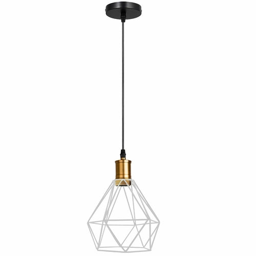 Modern Diamond Cage Pendant Light Fitting Geometric Wire Cage