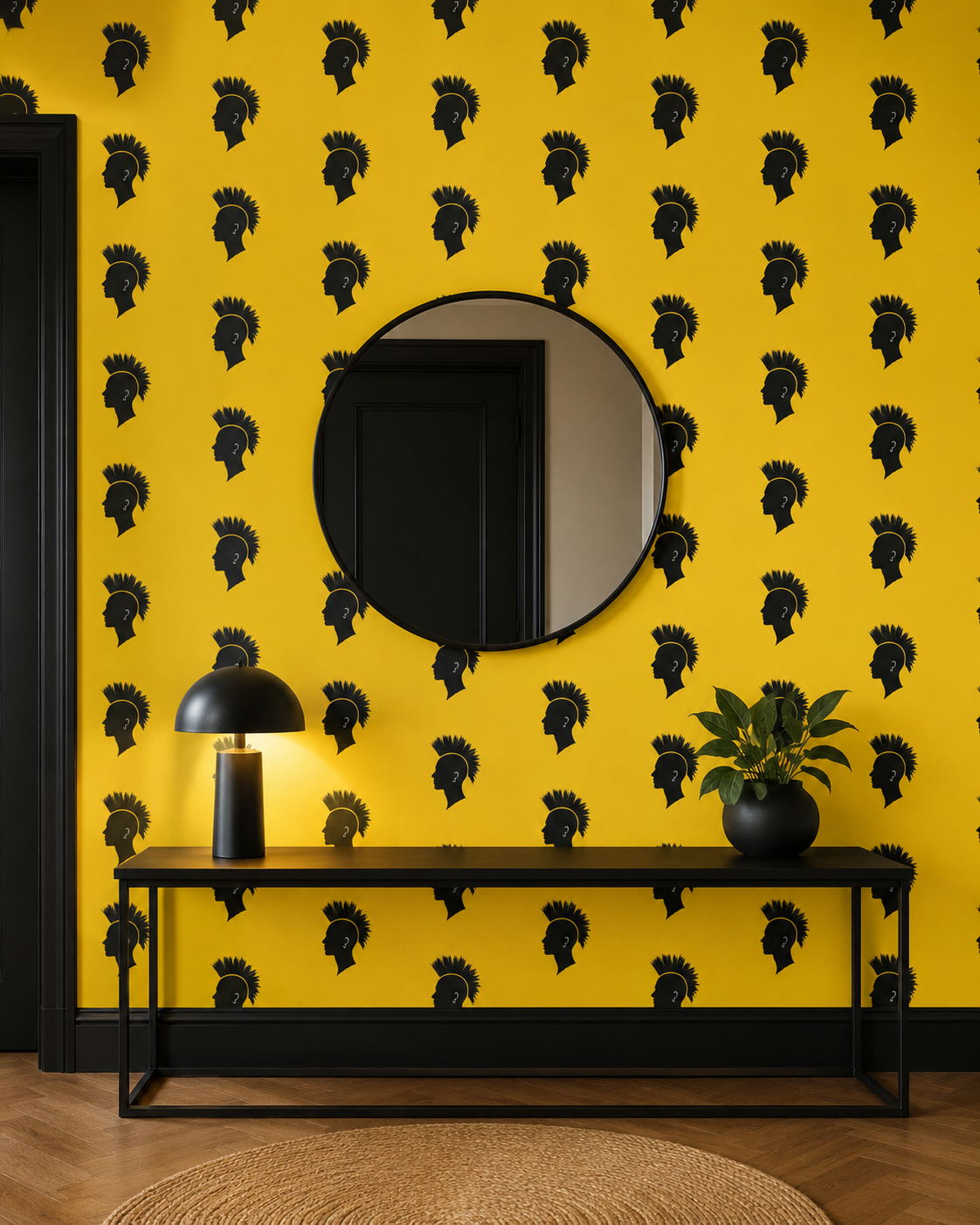 Rebel Riot - Mohawk - Signature Wallpaper - Yellow