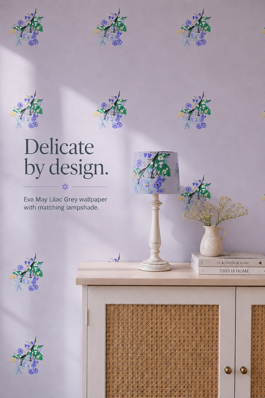 Posy Riot - Eva May - Lampshade - Bold - Lilac Grey