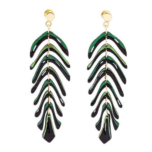 Areca Reclaimed Rosewood Palm Leaf Earrings product view