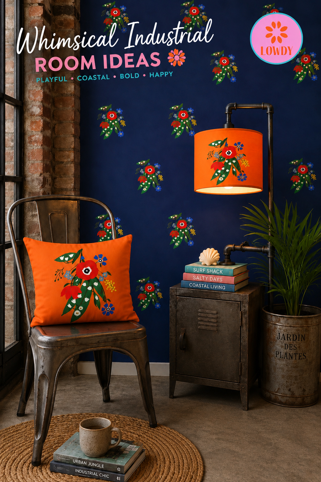 Posy Riot - Poppy Ardevora - Square Cushion - Sunset