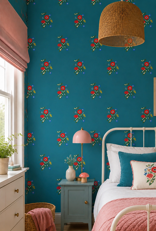 Posy Riot - Poppy Ardevora  - Signature Wallpaper - Mineral
