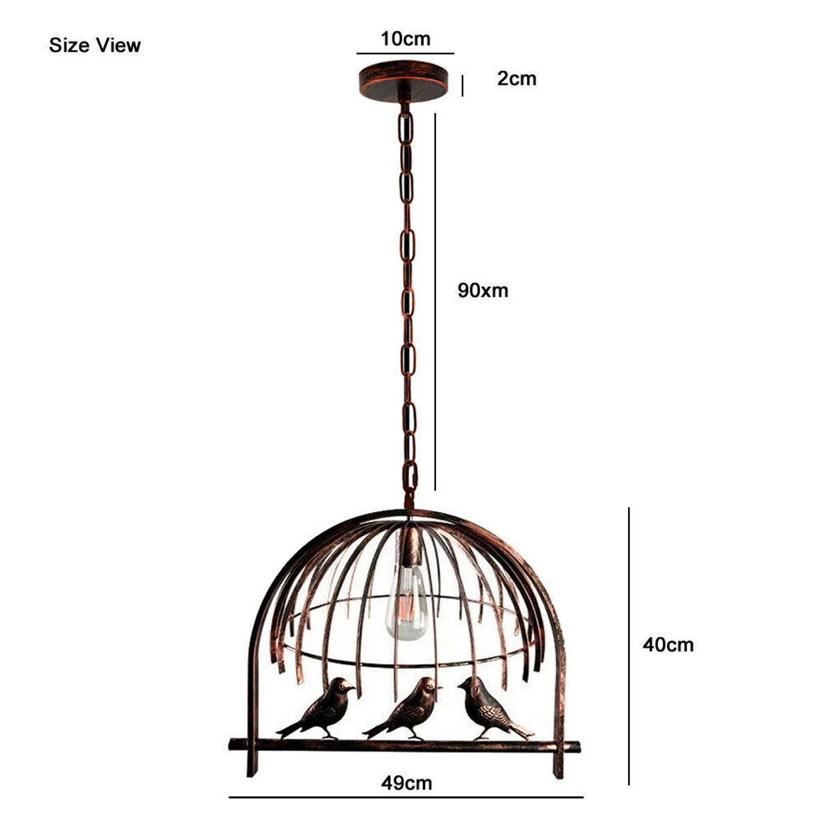 Bird Cage Ceiling Industrial Chandelier Loft Pendant Light With FREE Bulb