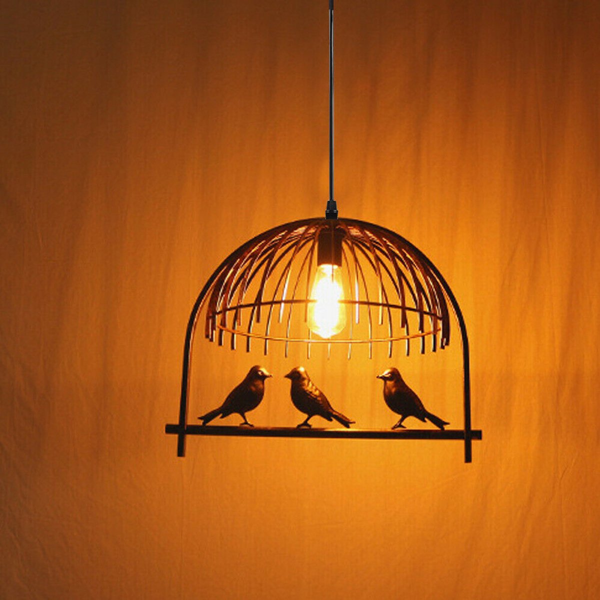 Bird Cage Ceiling Industrial Chandelier Loft Pendant Light With FREE Bulb