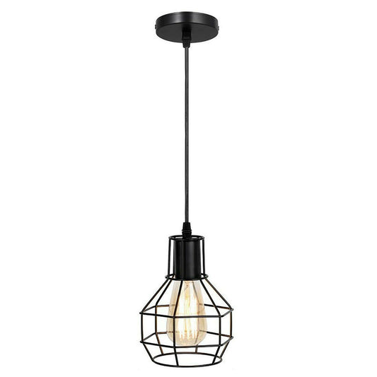 Nest Wire Cage Ceiling Pendant Black Cluster Light Fitting~