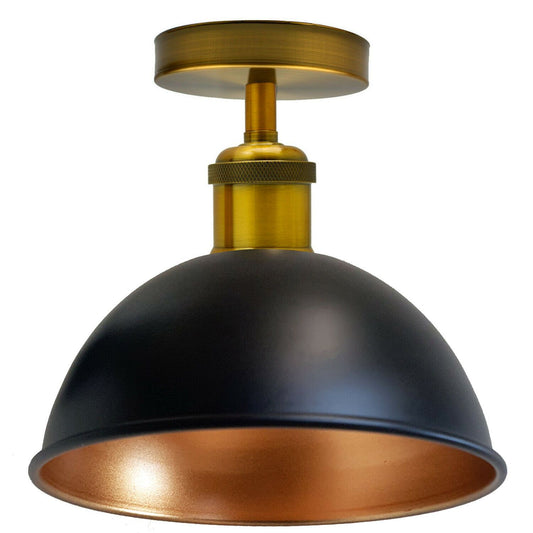 Black Gold Inner Metal Lampshade Flush Mount Ceiling Light