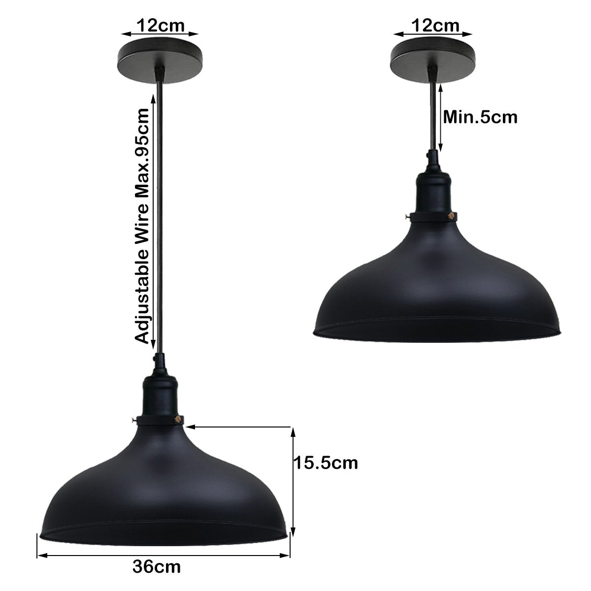 Black Industrial Retro Ceiling Pendant Light