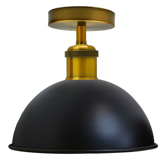 Black Vintage Retro Flush Mount Ceiling Light Rustic Color Metal