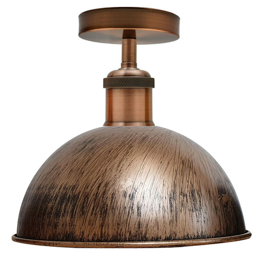 Brushed Copper Vintage Retro Flush Mount Ceiling Light Rustic Color