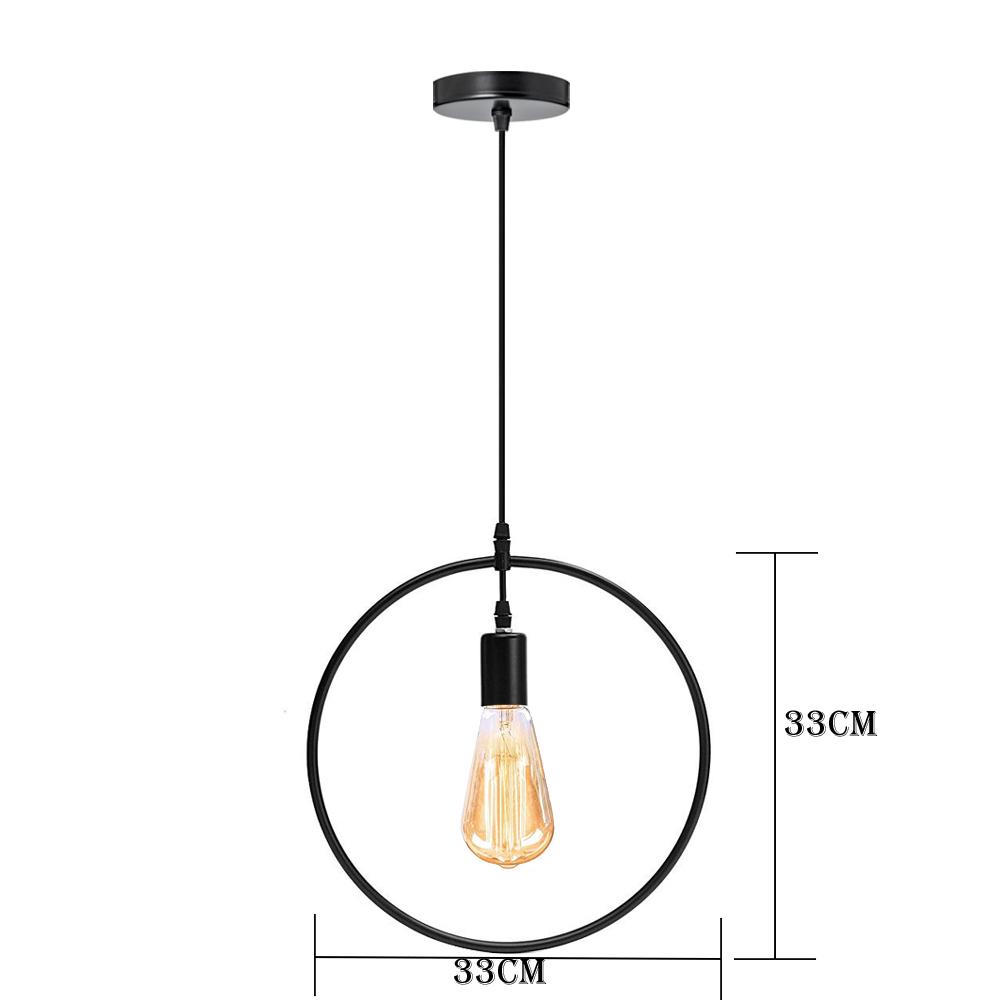 Circle shape Round black Pendant Bulb Holder Metal