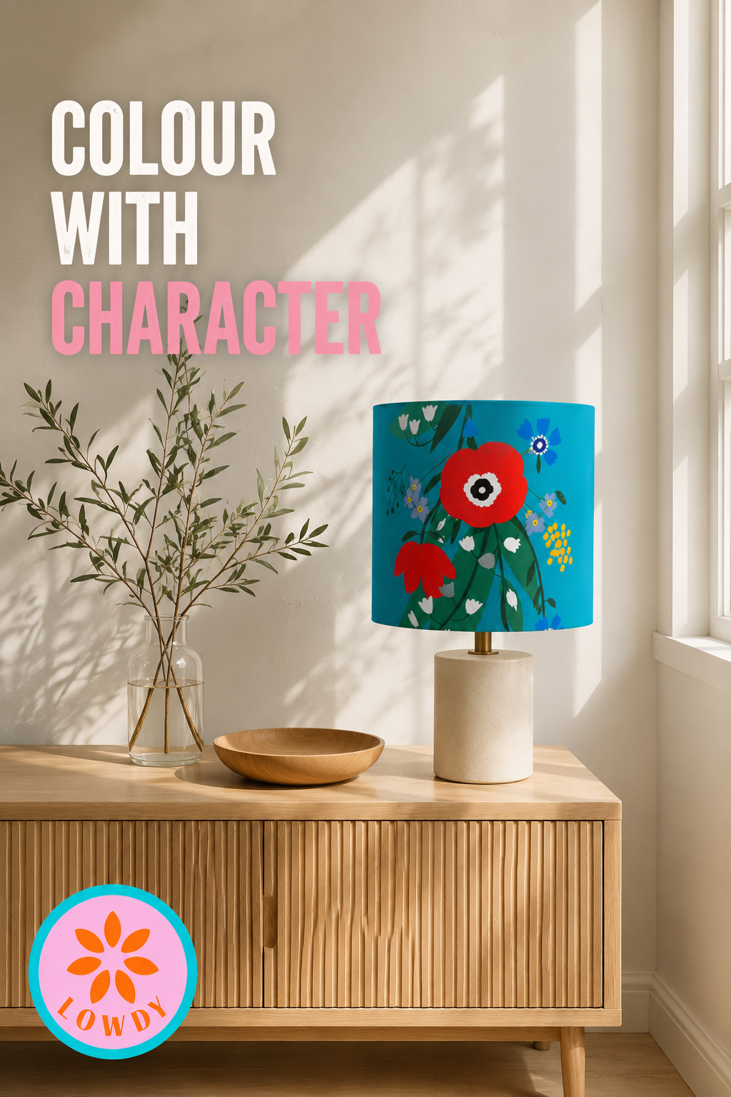 Posy Riot - Poppy Ardevora - Lampshade - Bold - Ocean Pop