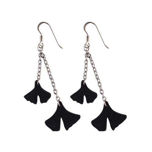 Ginkgo Leaf Recycled Rubber Earrings product view