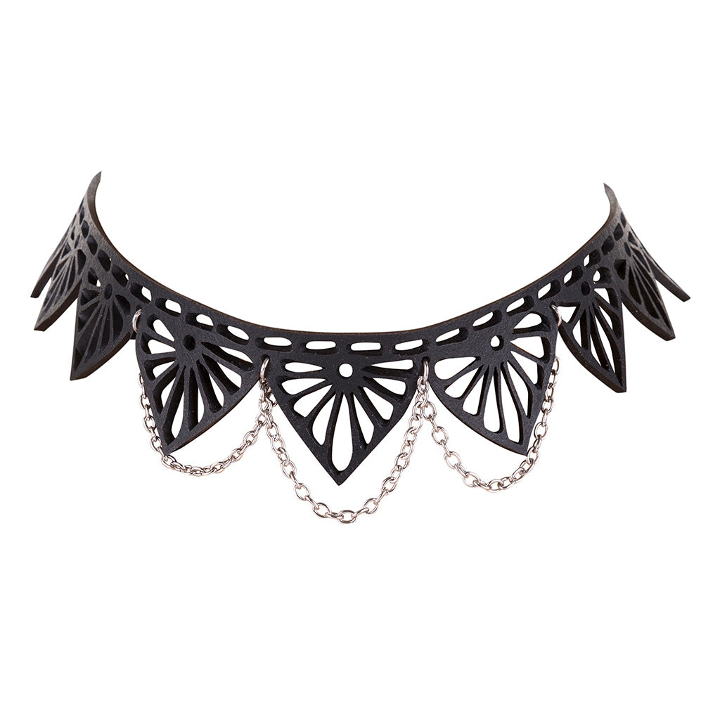 Florence Art Deco recycled rubber choker detail