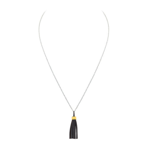 Asante Recycled Rubber Tassel Necklace product view