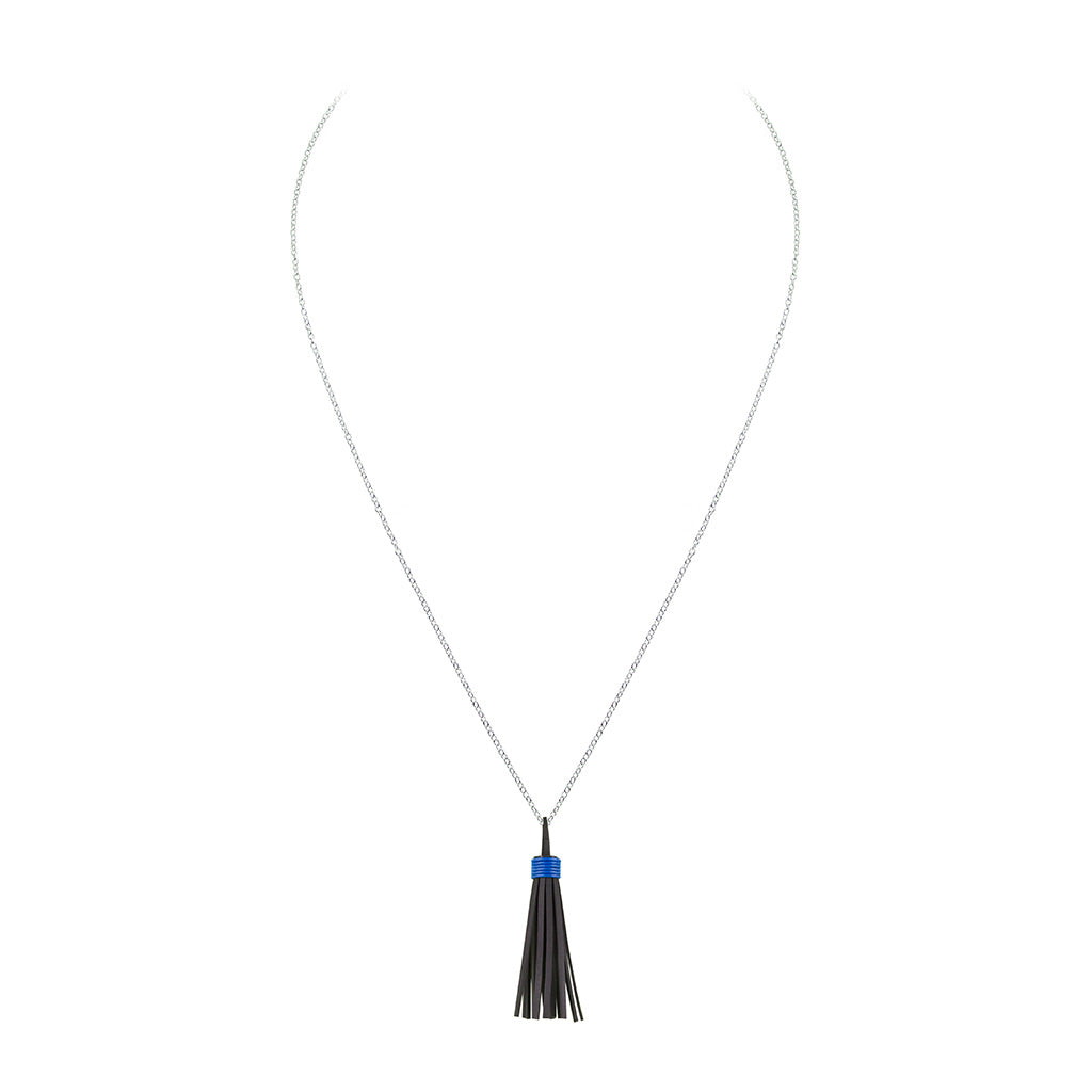 Asante Recycled Rubber Tassel Necklace product view