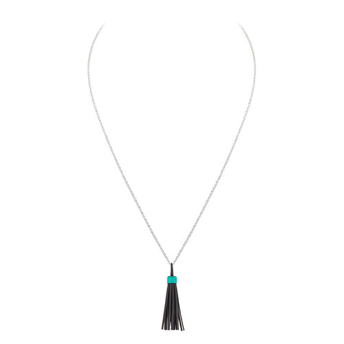 Asante Recycled Rubber Tassel Necklace product view