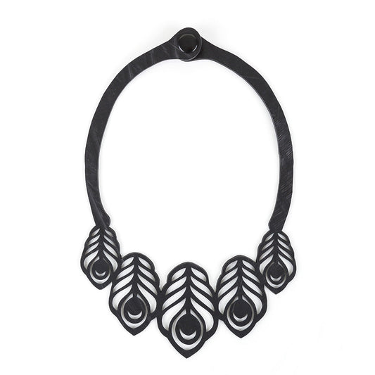 Peacock Feather Rubber Necklace