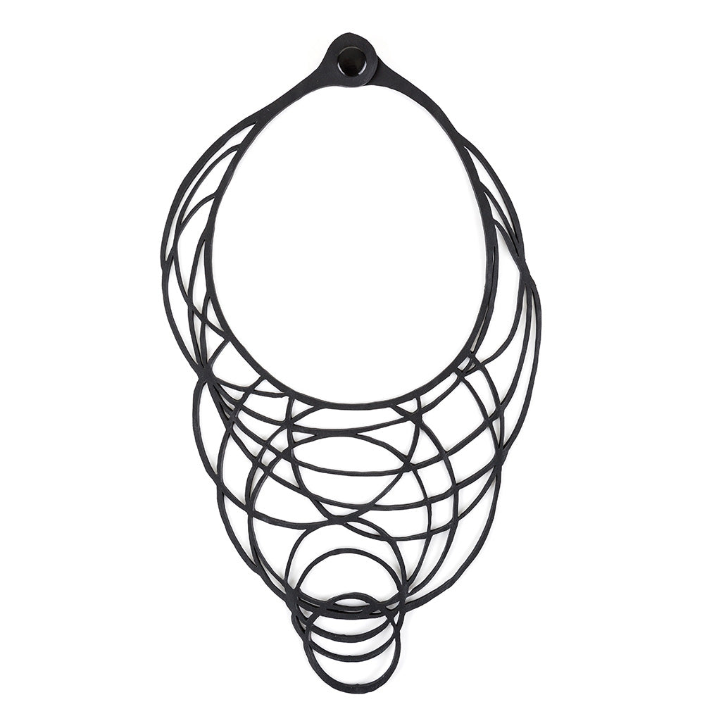 Halo recycled rubber statement necklace alternative view
