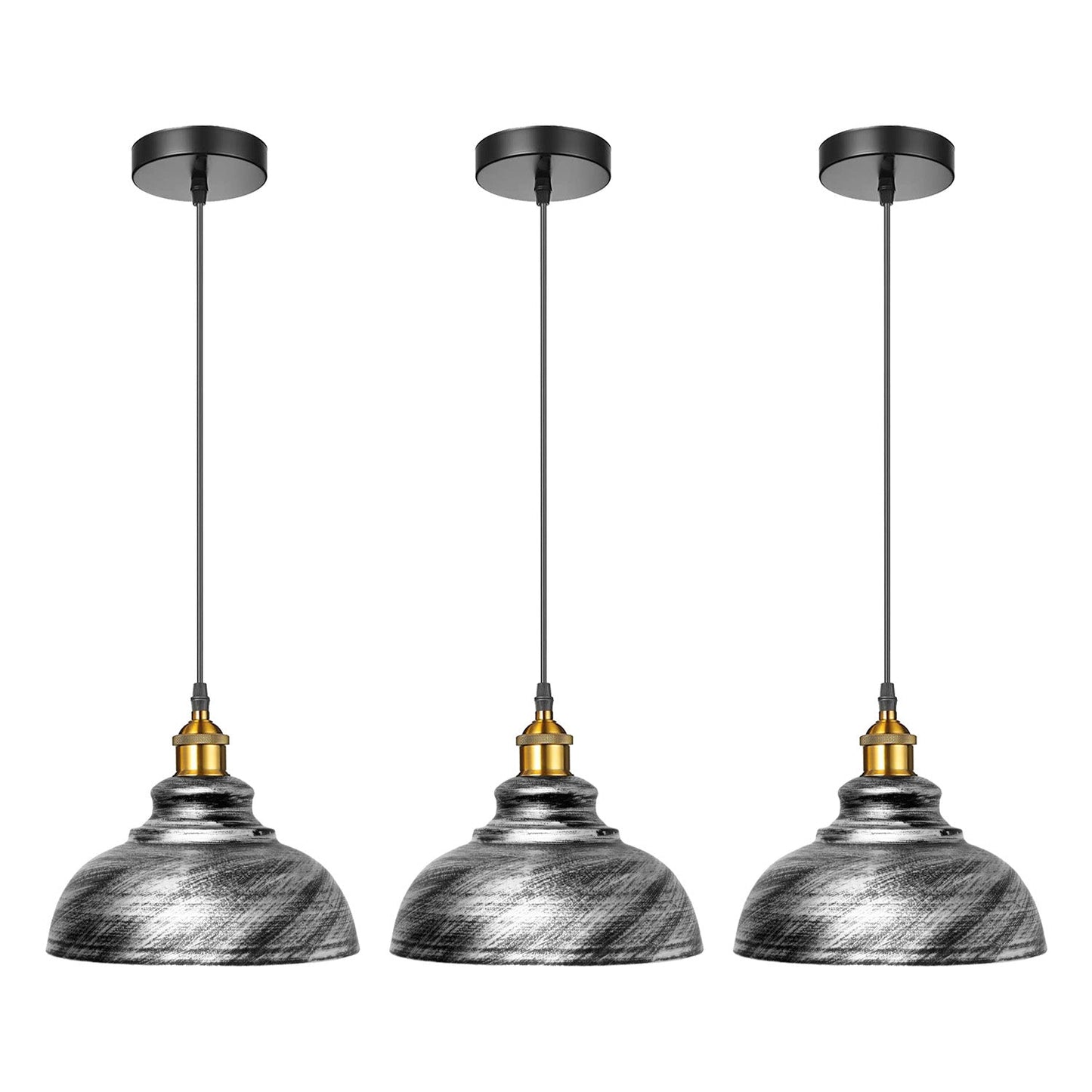 Modern Elegance: 3 Pack Industrial Pendant Lights - Loft Style