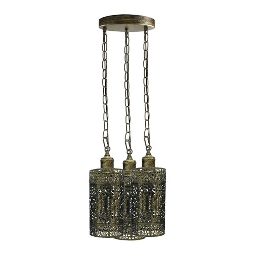 Pendant Light 3 Way Ceiling Barrel Cage Lighting Fixture