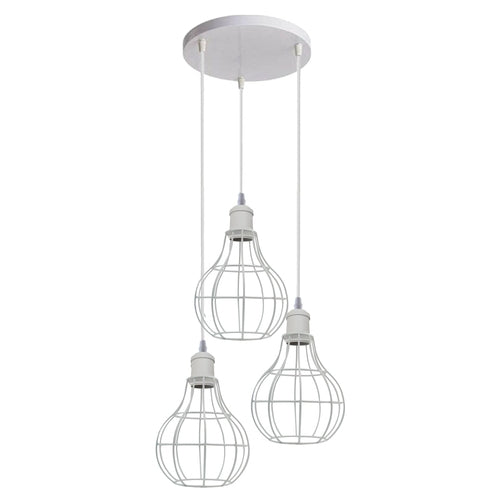 Vintage 3-Light Metal Cage Pendant
