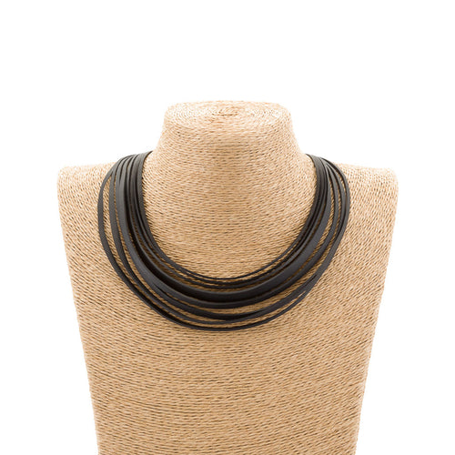 Carter Layered Recycled Rubber Necklace product view