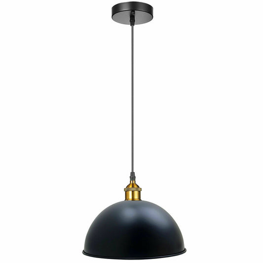 Modern Large Ceiling Black Metal Dome Pendant Light