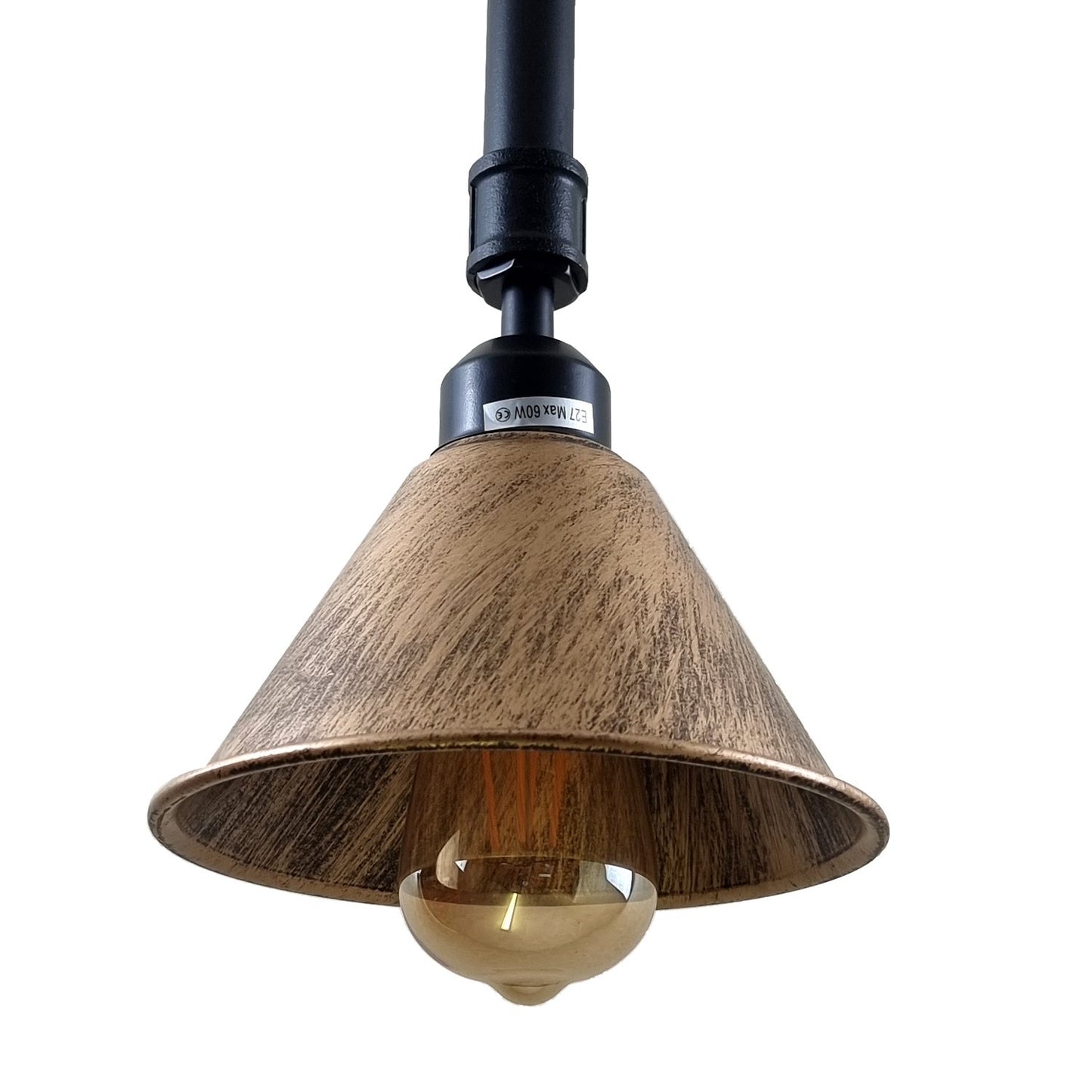 Brushed Copper Metal Lampshade Retro Ceiling Lighting